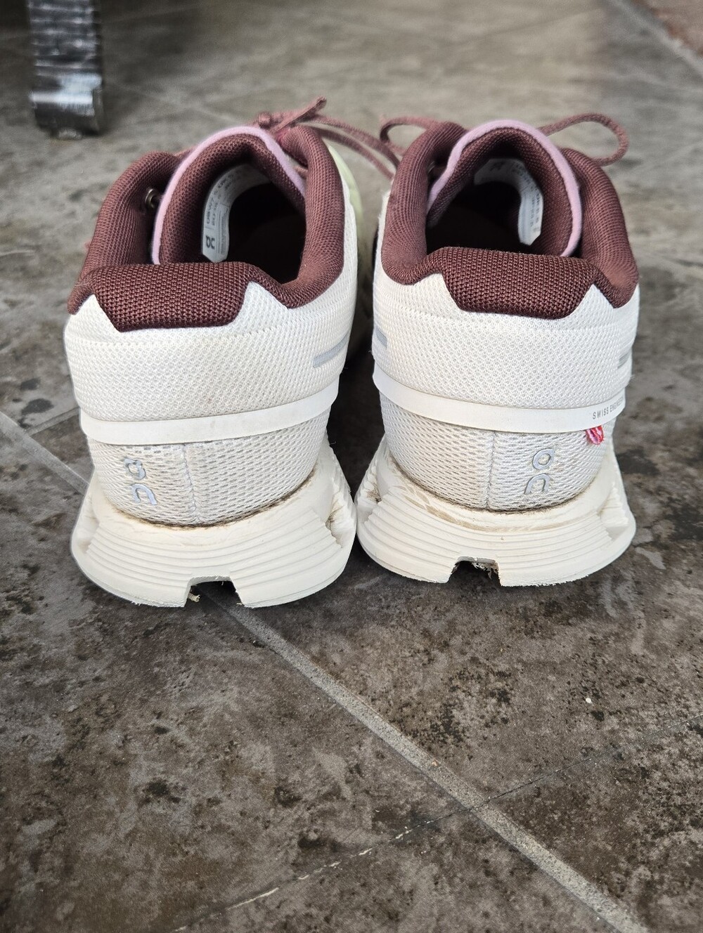 On Cloud 5 Running Shoes Sneakers Ice Haze White Green Plum Size 7.5 - Picture 4 of 14
